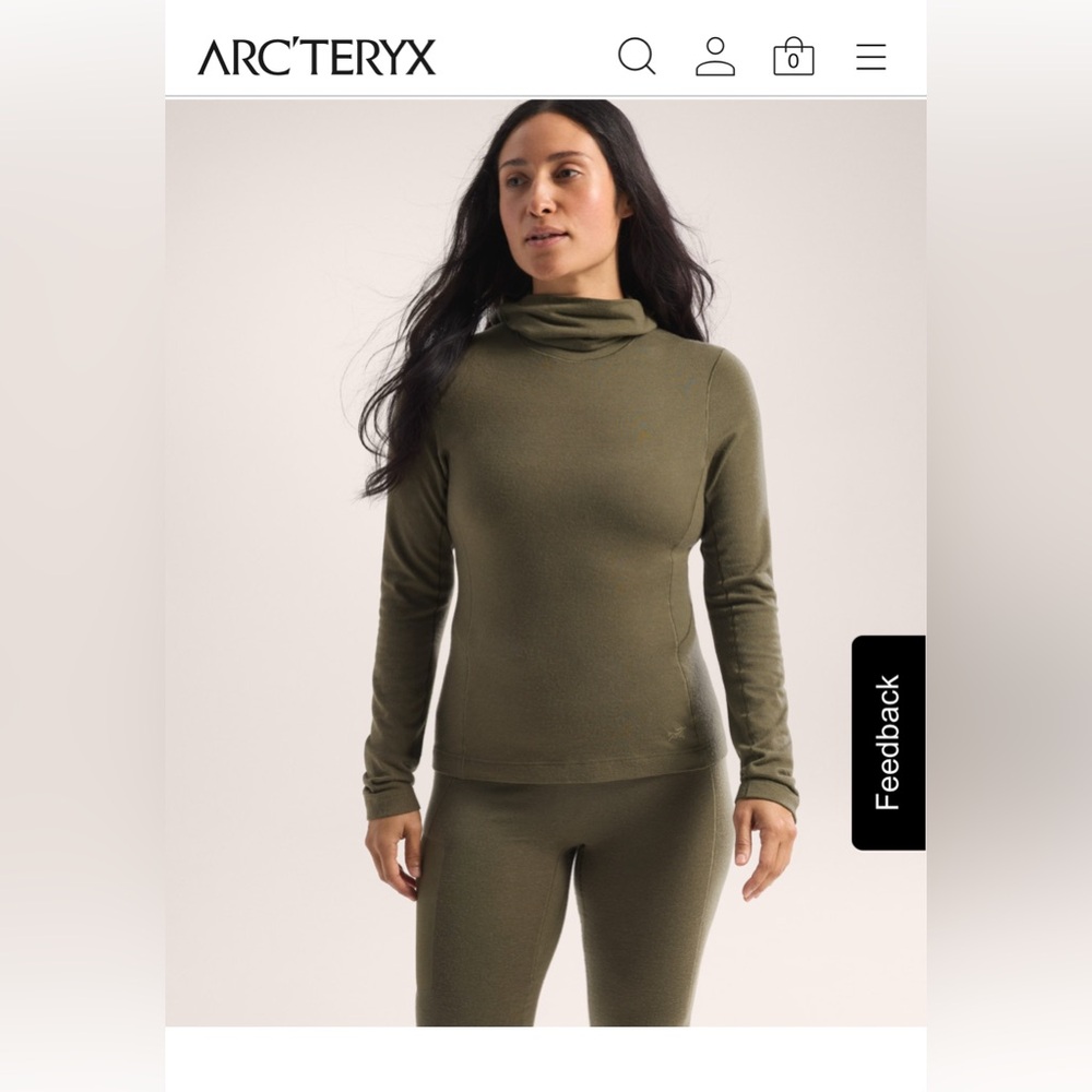 Arc'teryx Olive Long Sleeve Top Women’s Hoody Size Small
